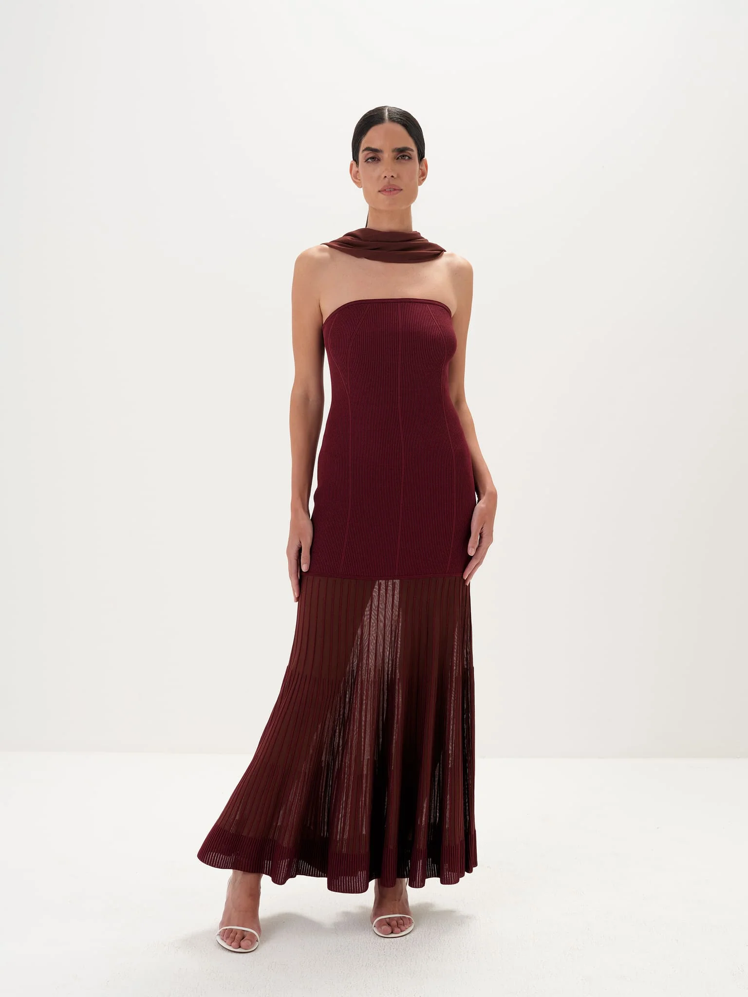 Celeste Scarf Gown in Viscose Knit - Image 11