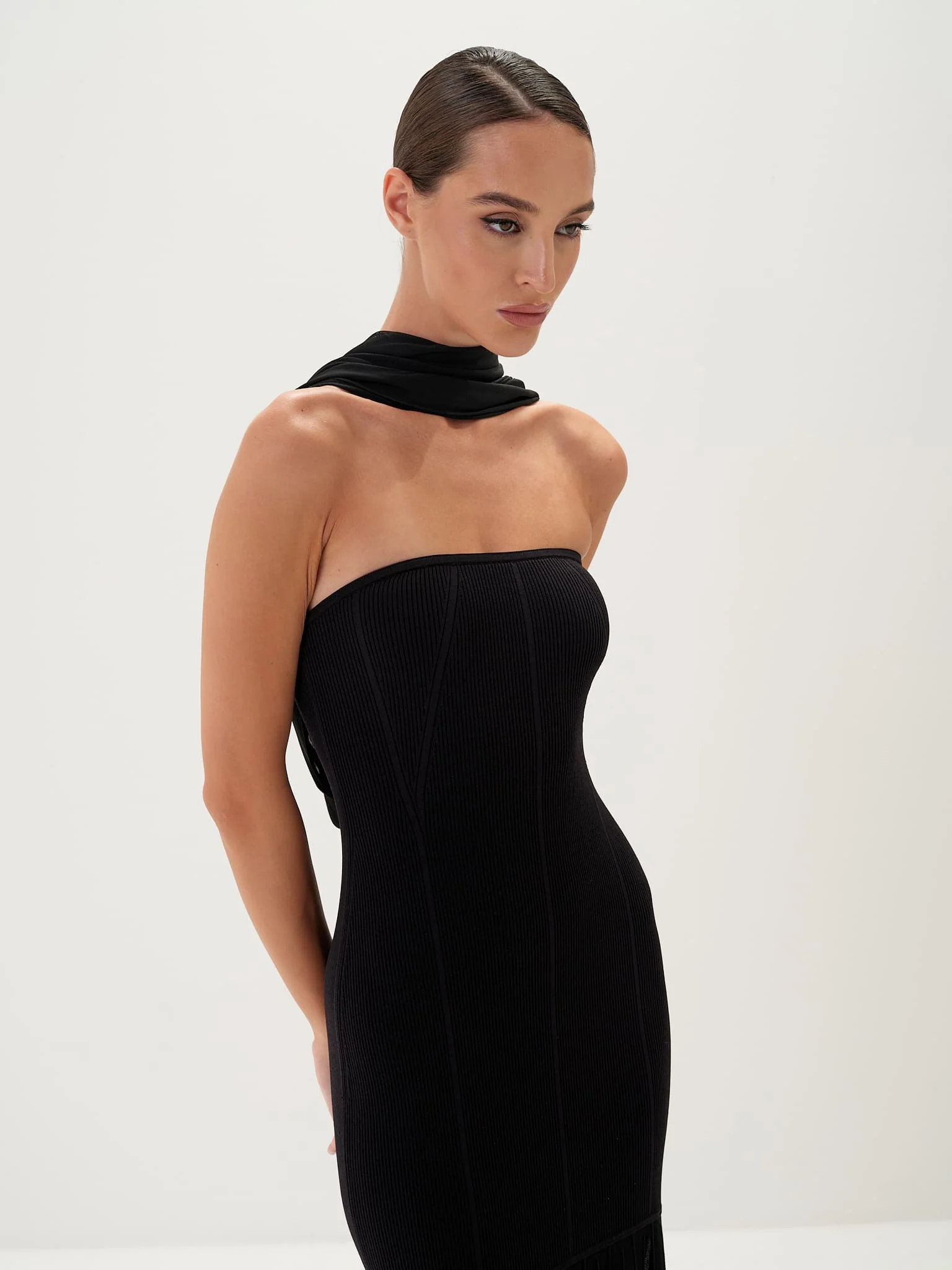 Celeste Scarf Gown in Viscose Knit - Image 6