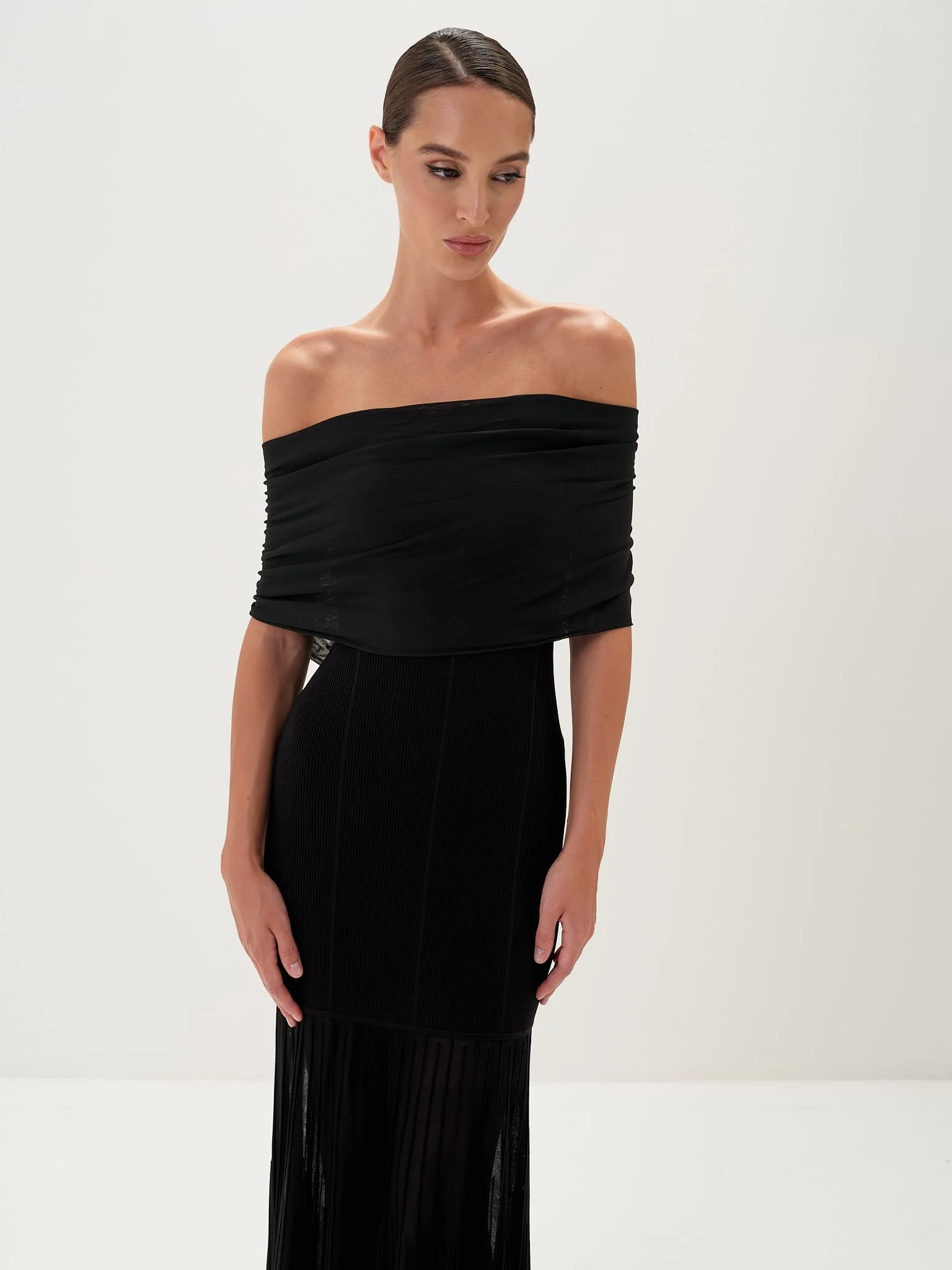 Celeste Scarf Gown in Viscose Knit - Image 7