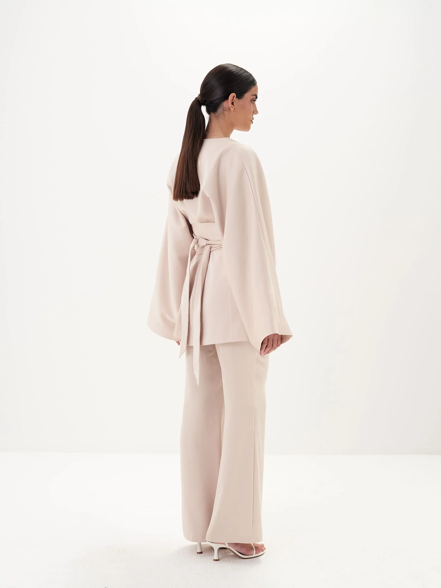 Elia Flared Pants in Satin - Image 3