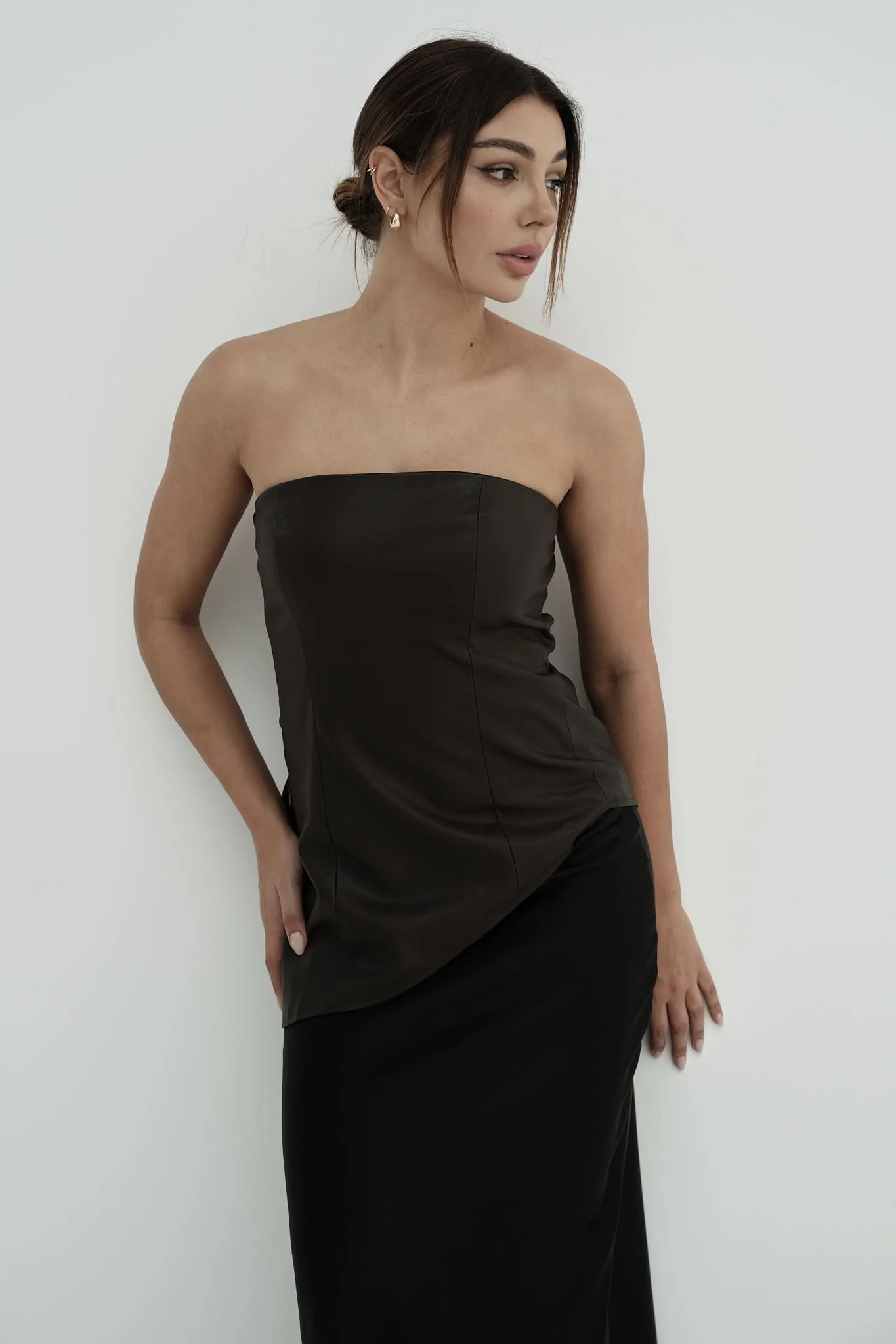 Ellie Strapless Leather Top - Image 6