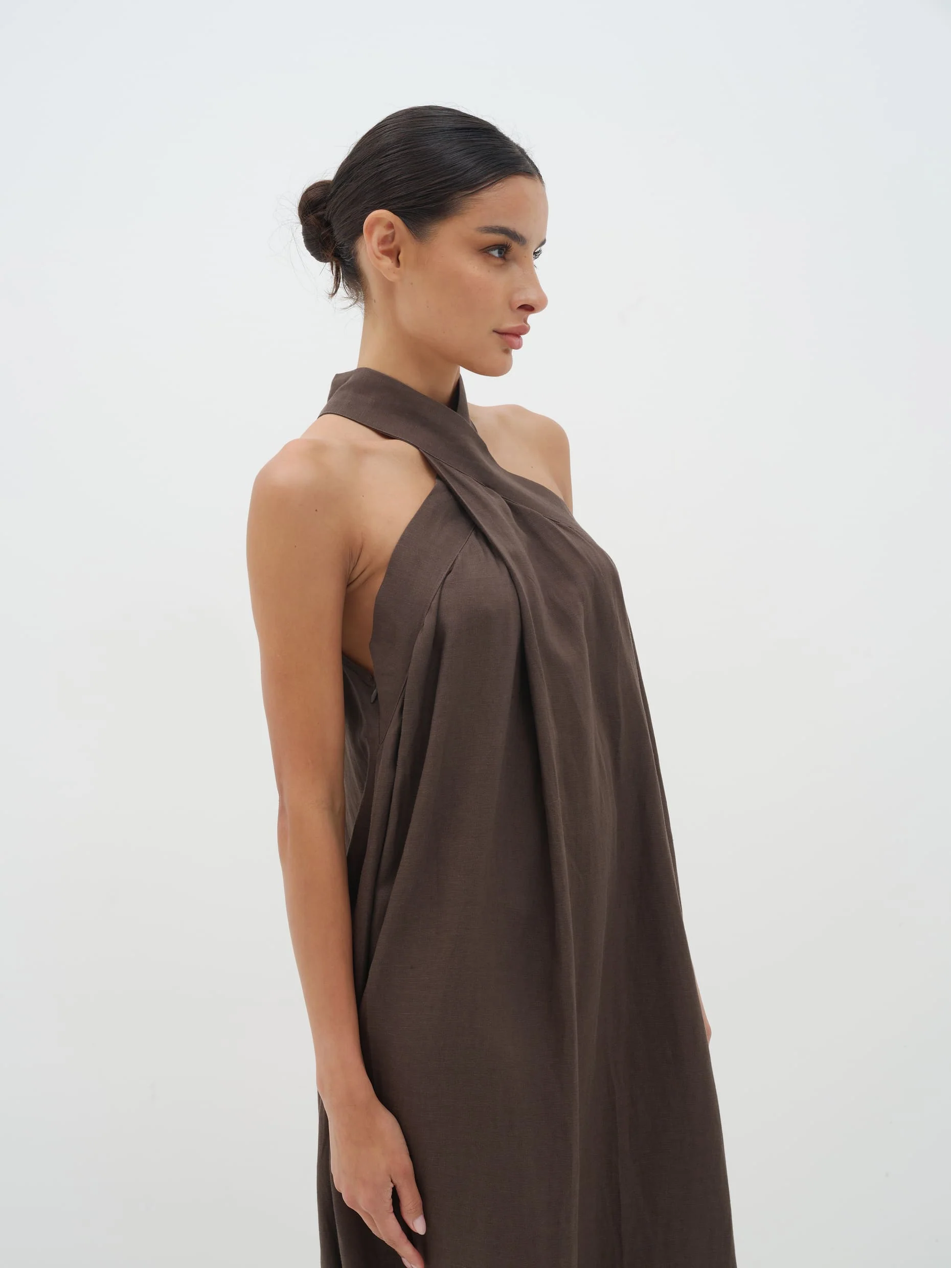 Mélina Crisscross Linen Maxi Dress - Image 5