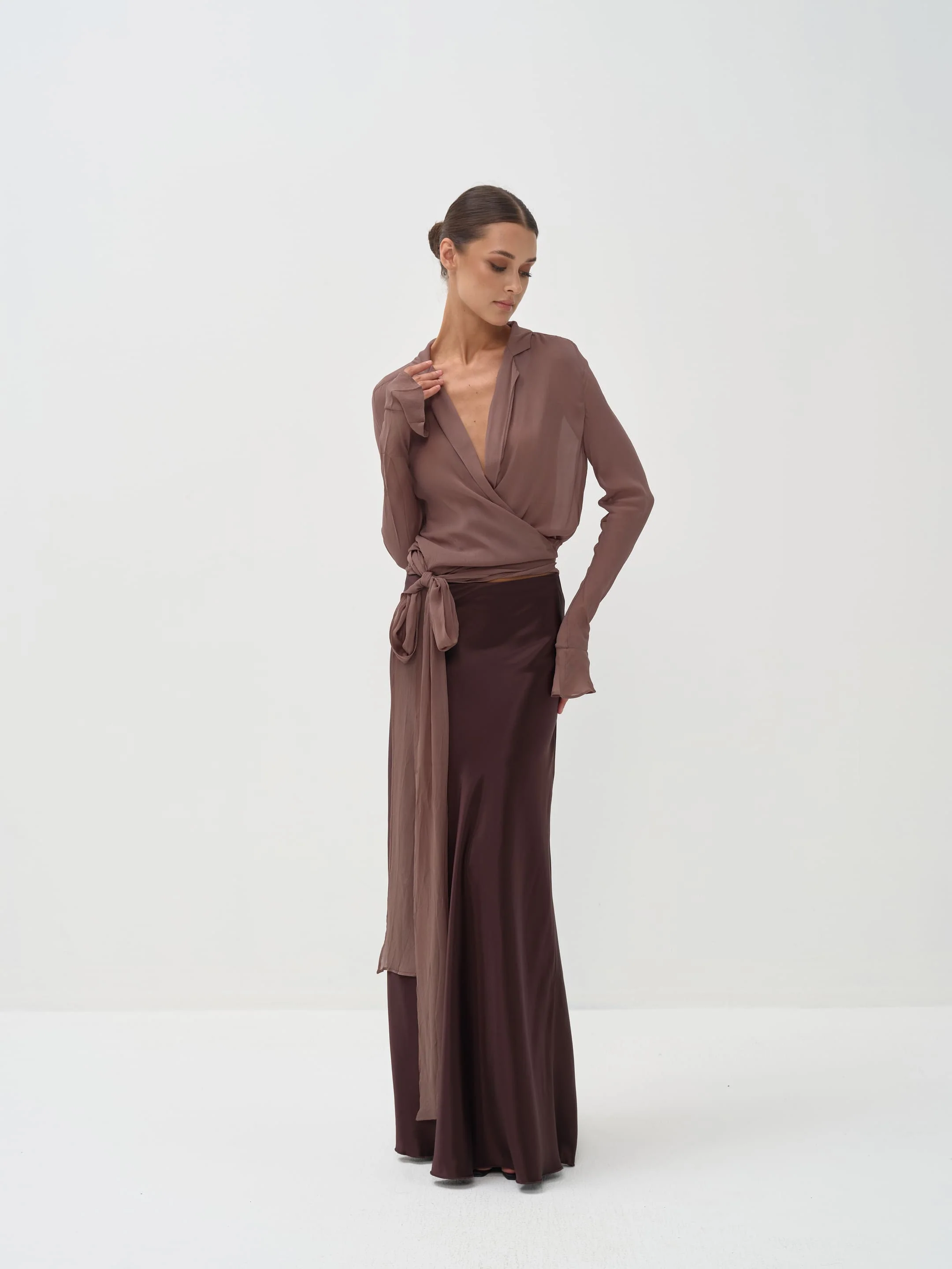 Rhea Maxi Skirt in Naia™ Satin - Image 5