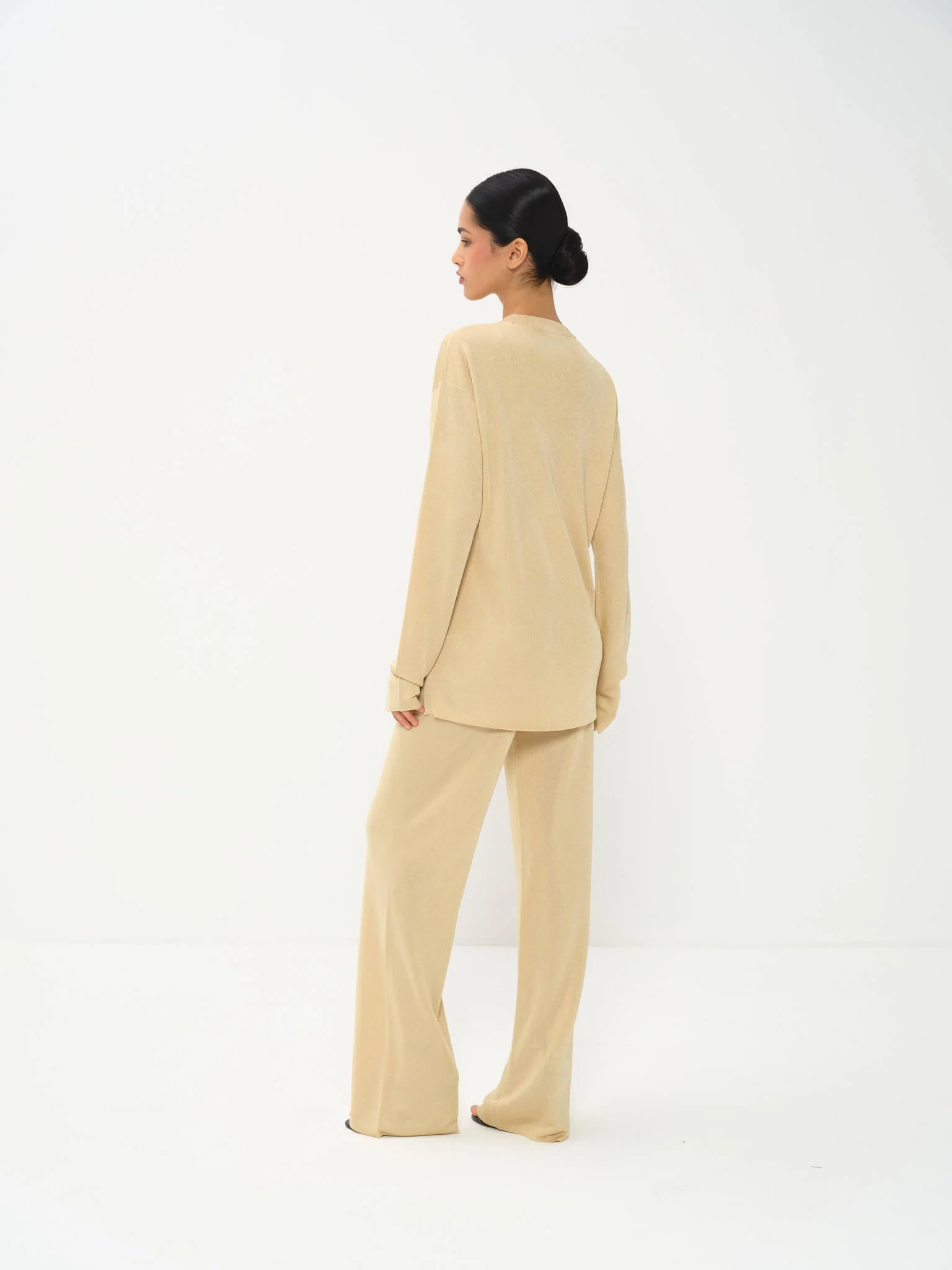 Sadeen Straight-Leg Pants in Viscose Knit with Lurex - Image 5