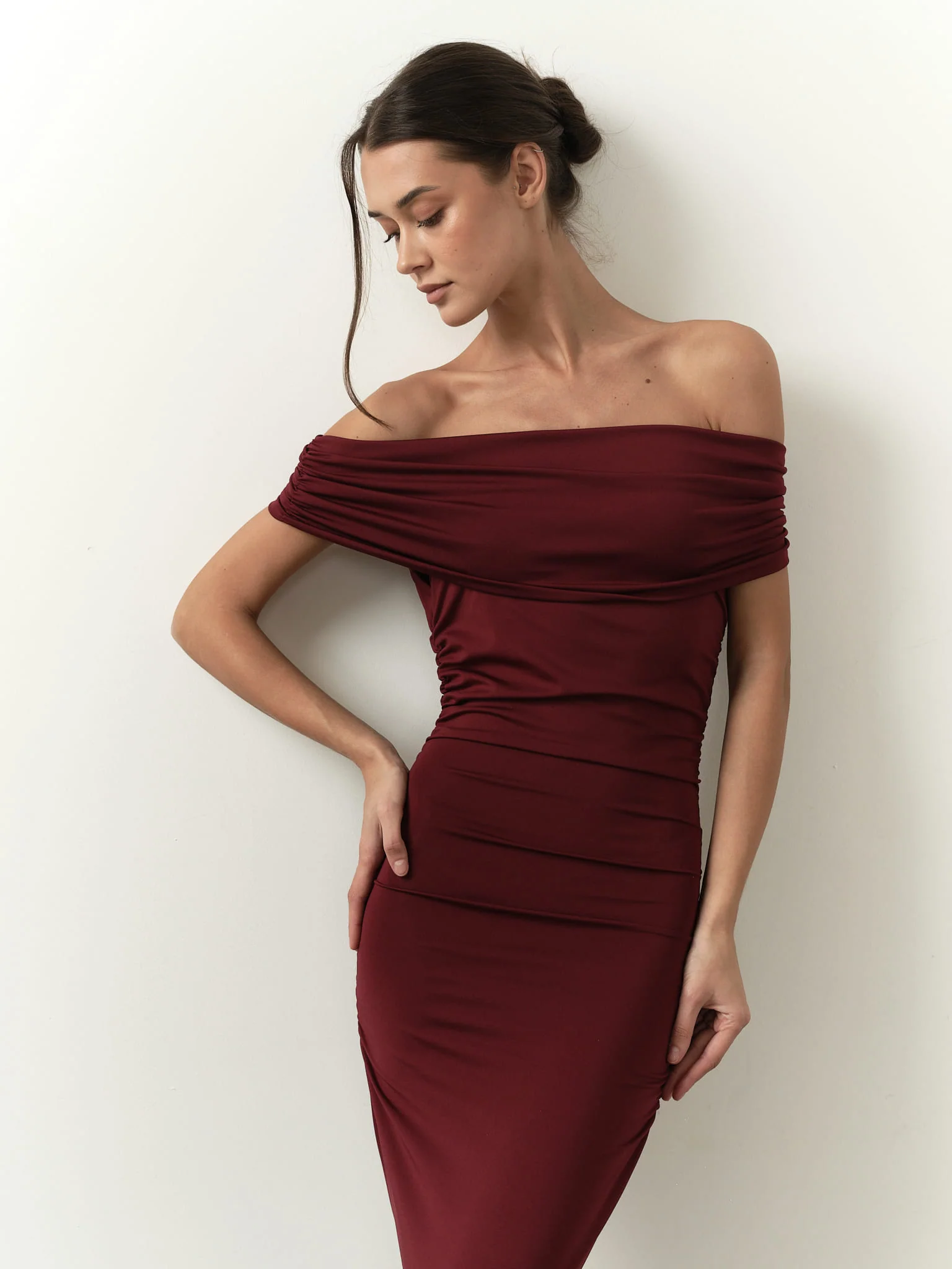 Scarlett Off-Shoulder Maxi Dress in Cotton - Image 3